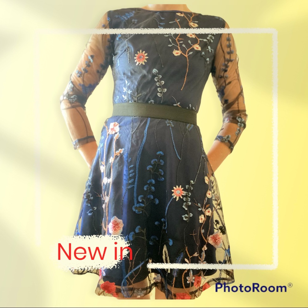 Embroidered Floral Mini Dress